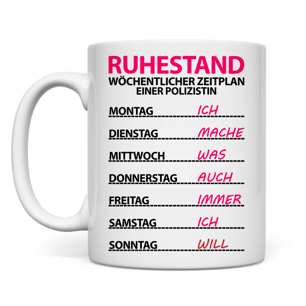 Personalisierte Kaffeetasse zum Ruhestand – Geschenk für Polizist mit Namen