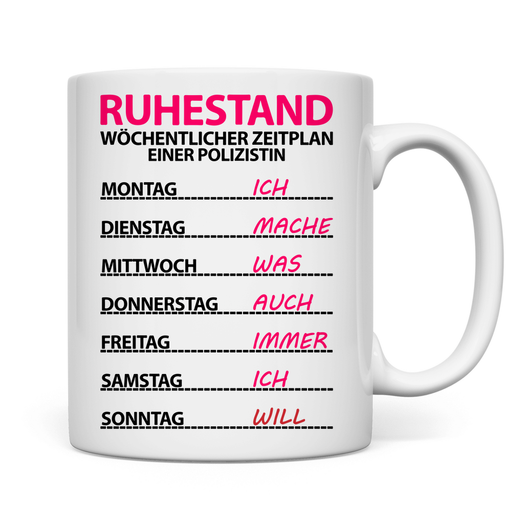 Personalisierte Kaffeetasse zum Ruhestand – Geschenk für Polizist mit Namen