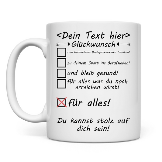 Tasse - Bauingenieurwesen Studium bestanden - Bauingenieur Geschenk
