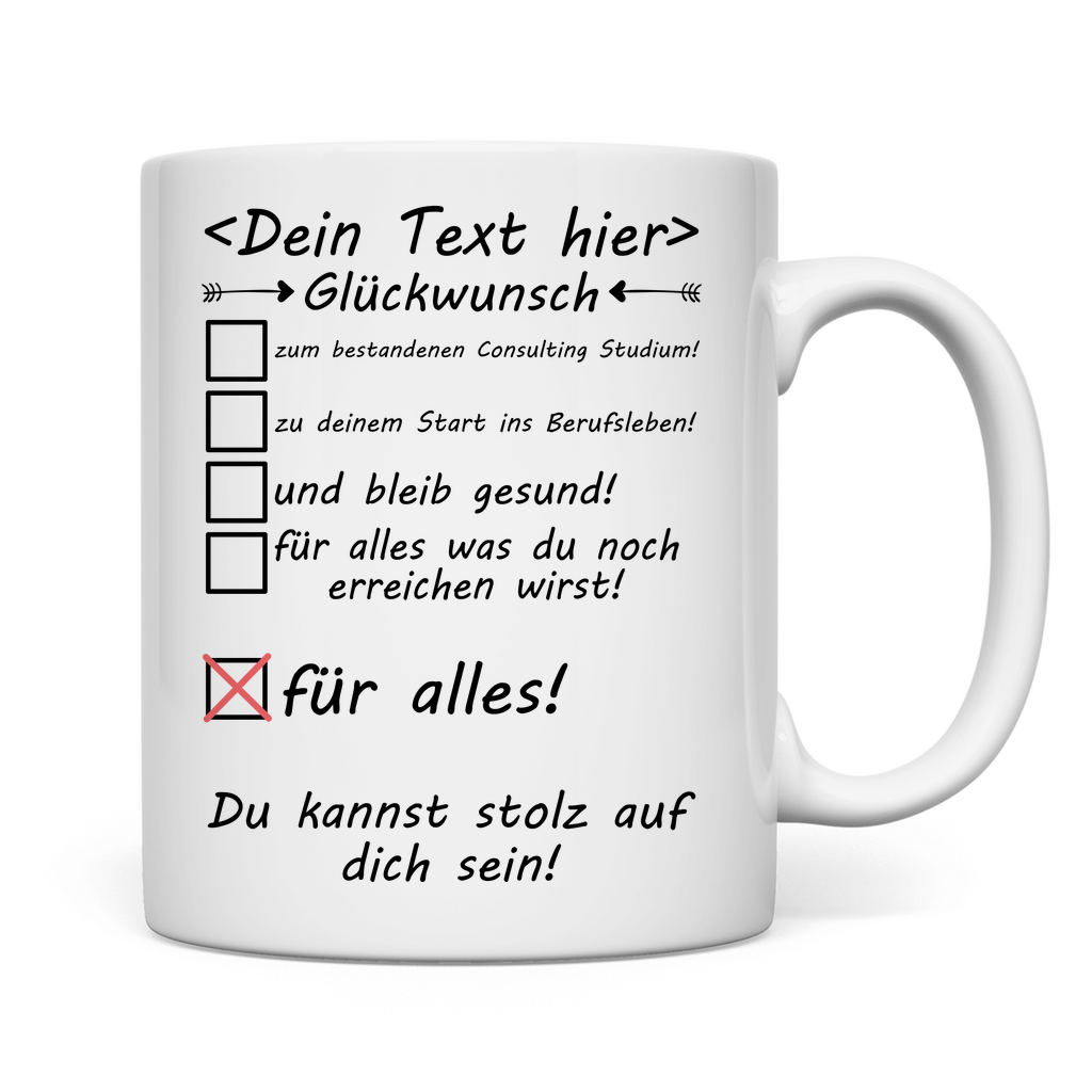 Tasse - Consulting Studium bestanden - Unternehmensberater Geschenk