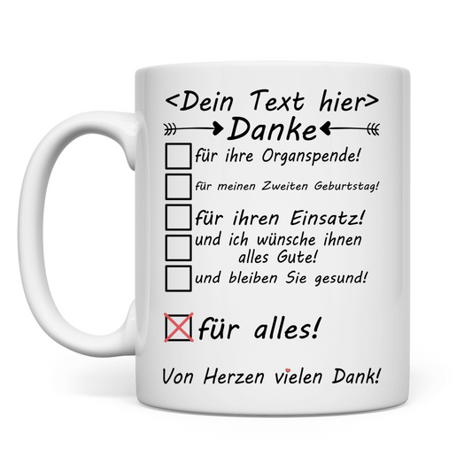 Tasse - Danke an Organspender - Organspende Geschenk - Personalisierbar