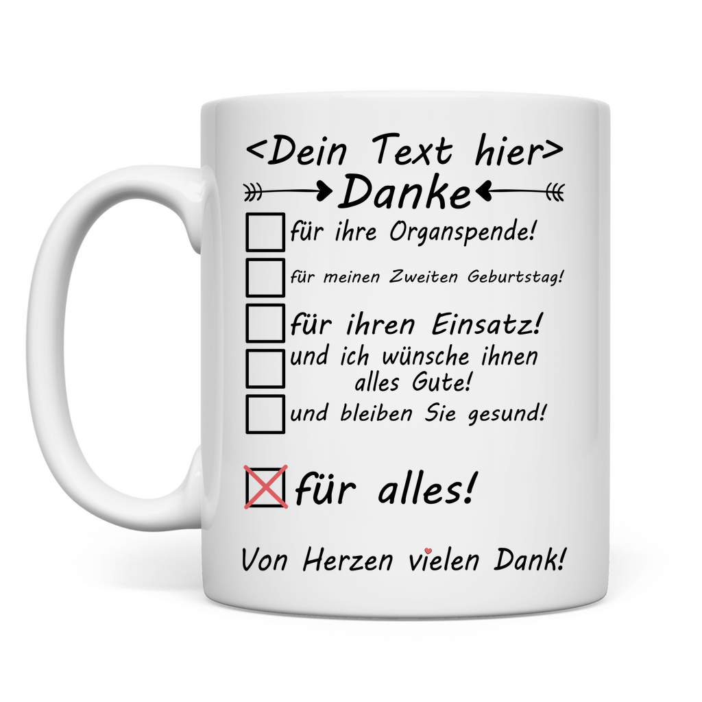 Tasse - Danke an Organspender - Organspende Geschenk - Personalisierbar