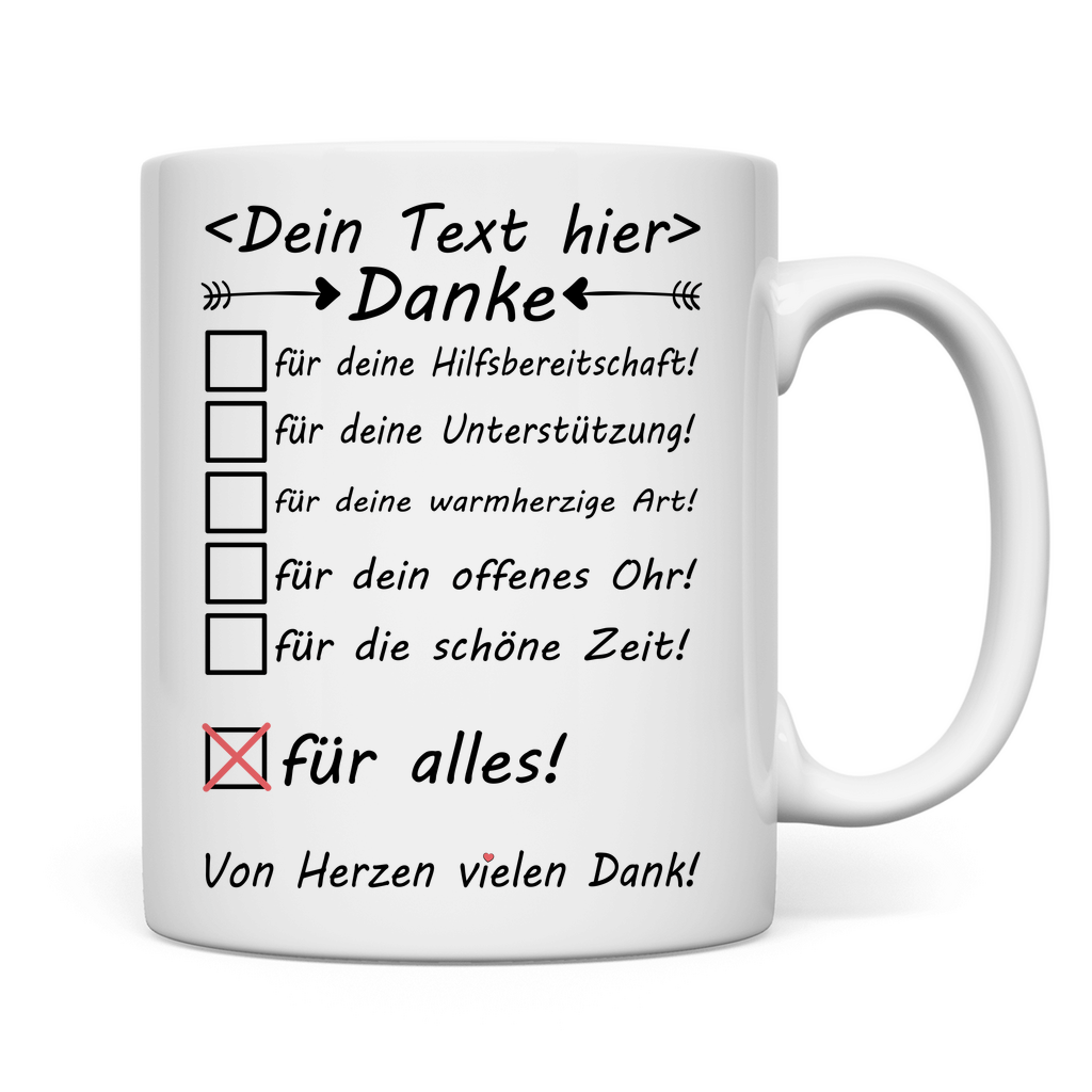 Tasse - Danke für deine stetige Hilfsbereitschaft - Geschenk
