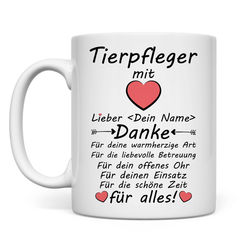Tasse - Danke für Tierpflege - Tierpfleger Geschenk