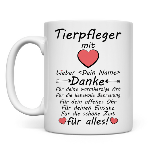 Tasse - Danke für Tierpflege - Tierpfleger Geschenk
