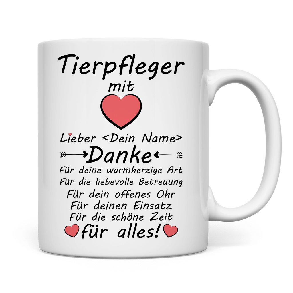 Tasse - Danke für Tierpflege - Tierpfleger Geschenk