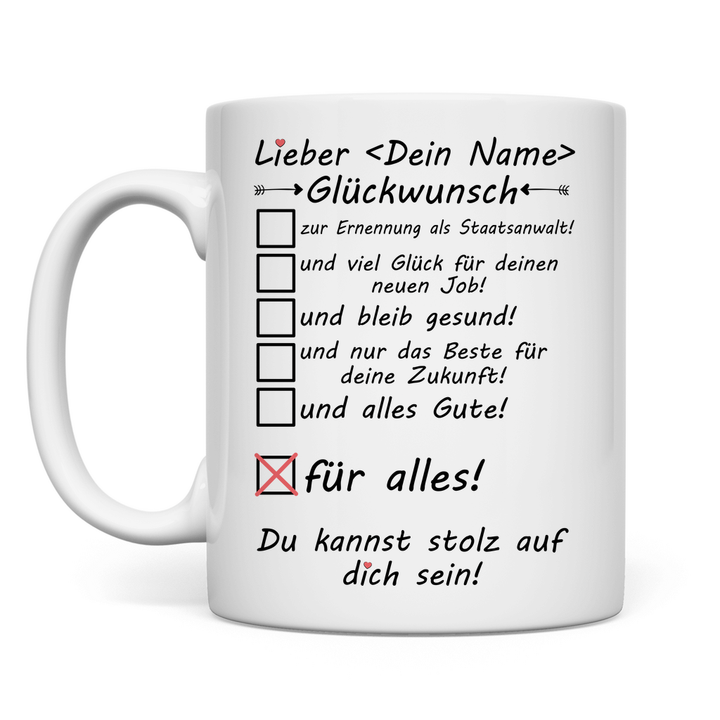 Tasse - Ernennung zum Staatsanwalt - Glückwunsch Geschenk