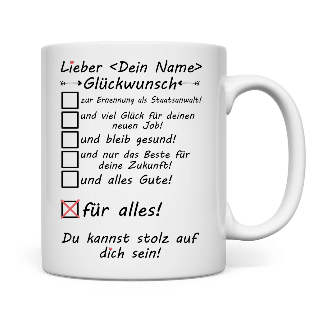 Tasse - Ernennung zum Staatsanwalt - Glückwunsch Geschenk