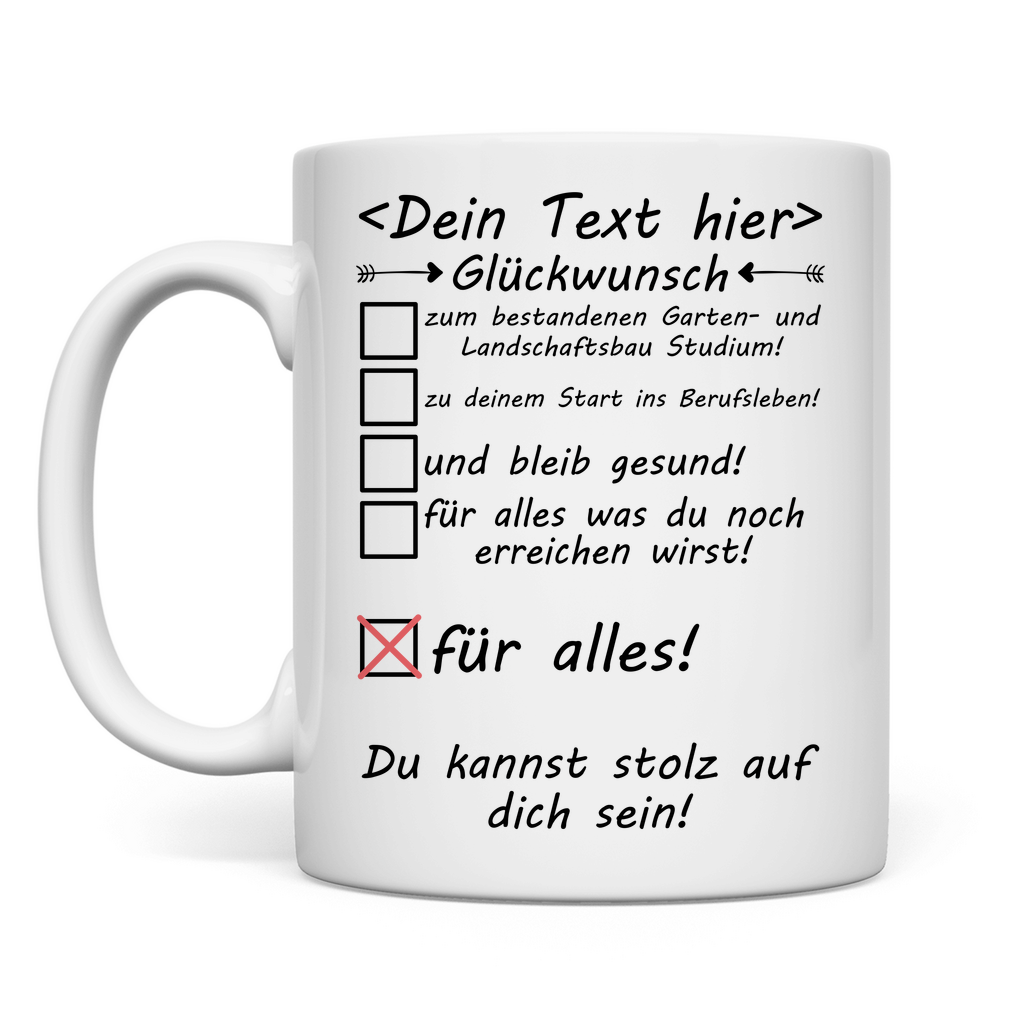 Tasse - Garten- und Landschaftsbau Studium bestanden - Geschenk