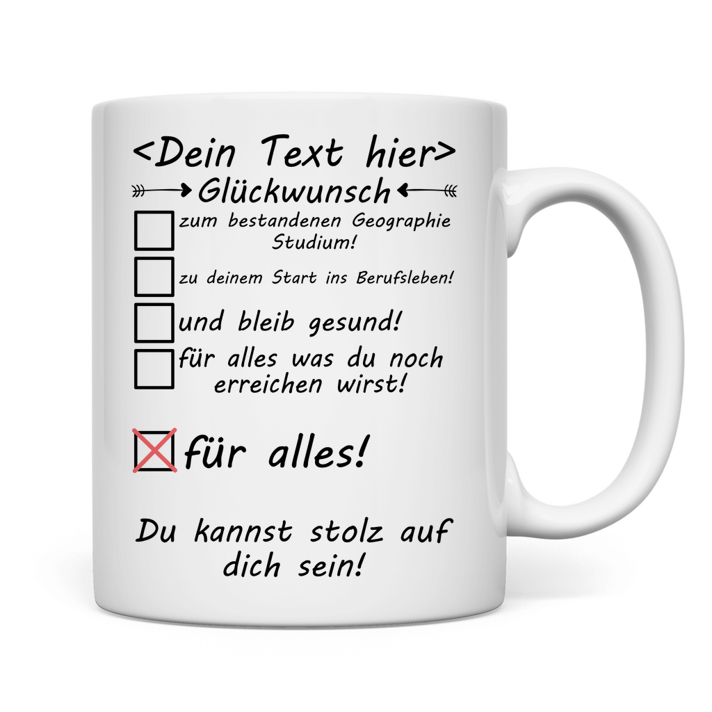 Tasse - Geographie Studium bestanden - Geschenk
