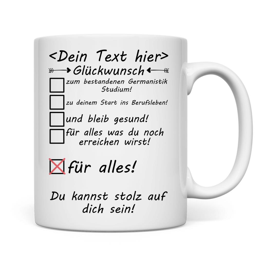 Tasse - Germanistik Studium bestanden - Geschenk