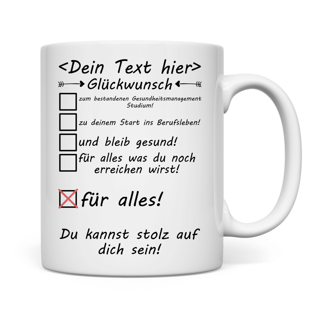 Tasse - Gesundheitsmanagement Studium bestanden - Geschenk