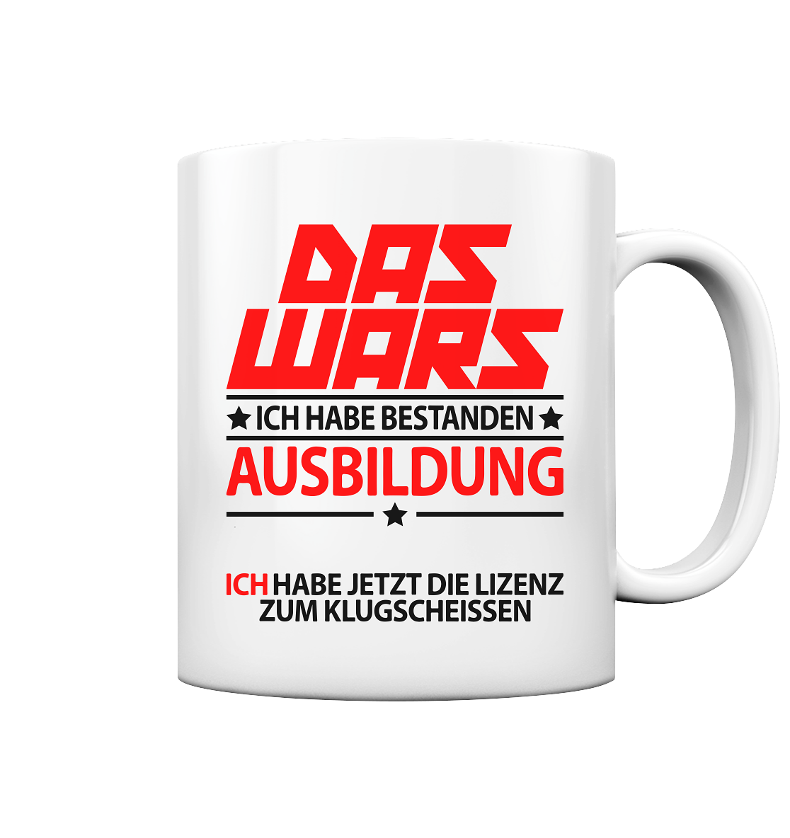 Tasse Ausbildung Lehre 2023 Hurra endlich geschafft mit lustigen Spruch