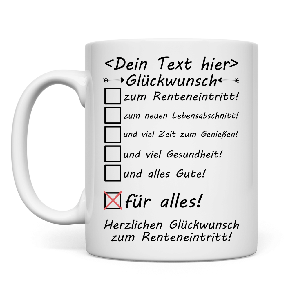Weisse Keramiktasse zum Renteneintritt fuer Vaeter, perfektes Abschiedsgeschenk zur Pensionierung, Ruhestand und Verabschiedung von Kollegen