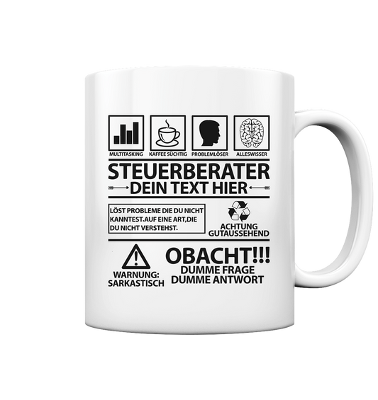 Tasse Steuerberater Personalisiert Geschenk mit Namen und lustigen Spruch um Danke zu sagen
