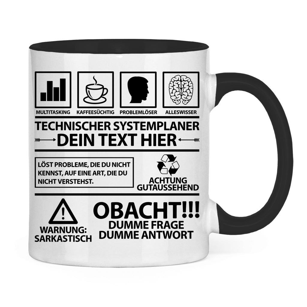 Premium Keramiktasse mit individuellem Namen fuer Technischer Systemplaner als Dankeschoen Geschenk zum Abschied Anerkennung Jobwechsel Ruhestand Projektabschluss Planungsmeeting Teamgeschenk