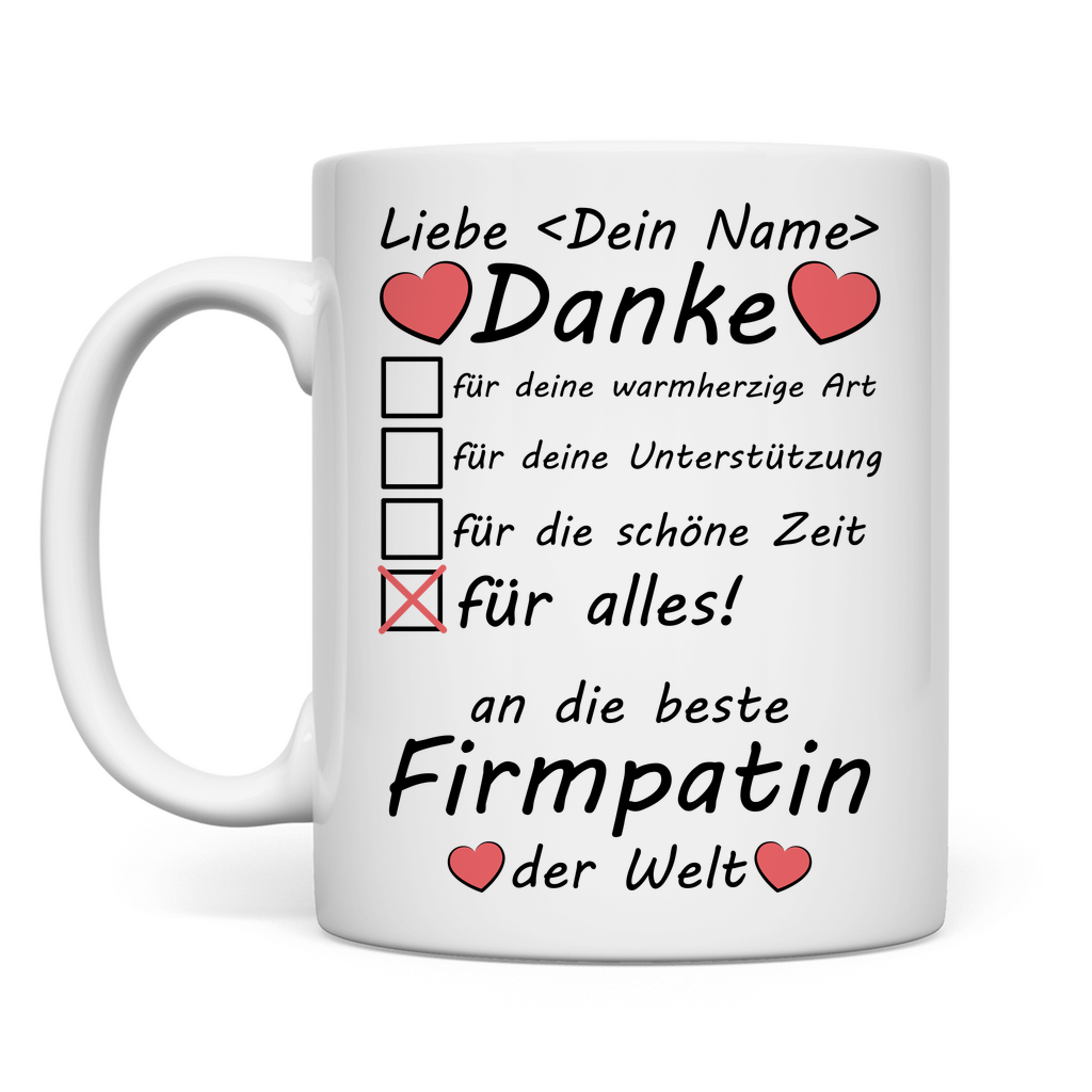 Danke an Firmpaten | Geschenk | Tasse