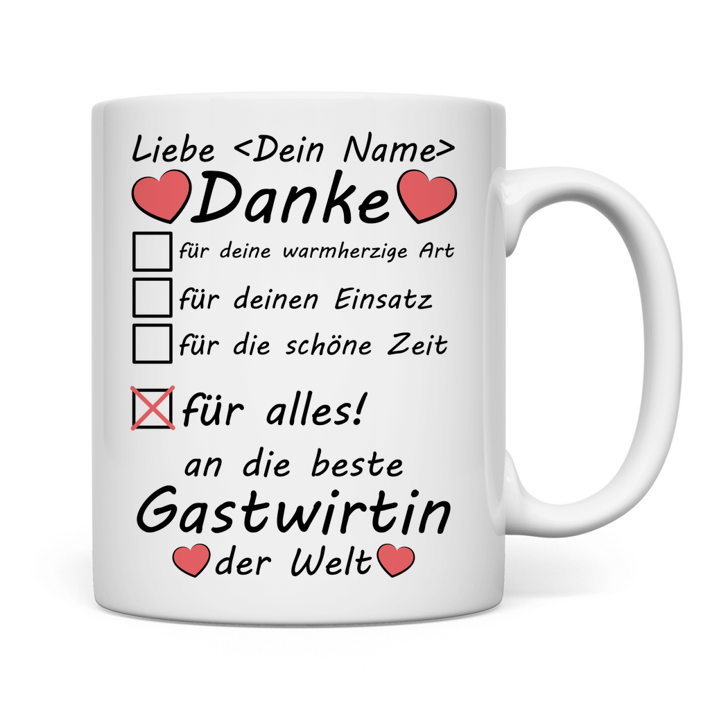 Gastwirtin Wirtin | Danke | Abschiedsgeschenk  Tasse zum abschied