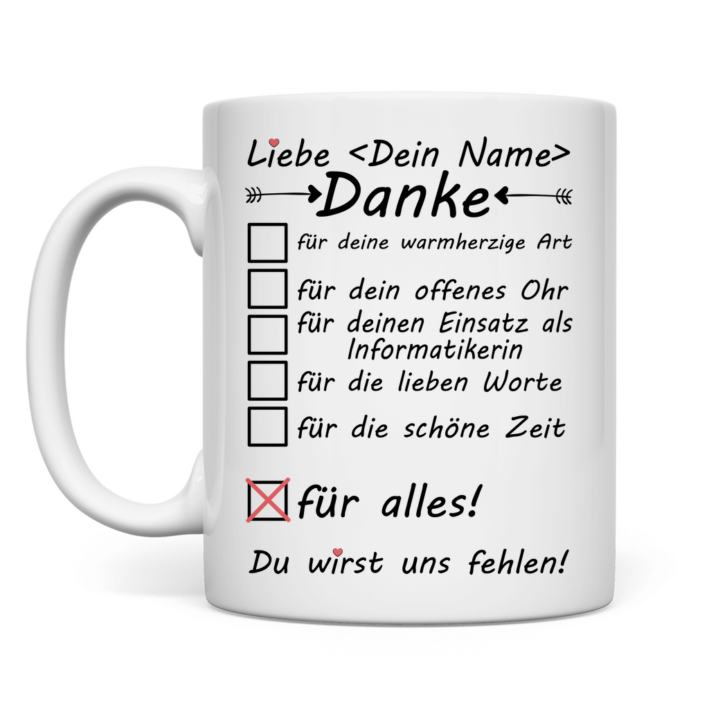 Informatiker Abschiedsgeschenk | Danke | Tasse