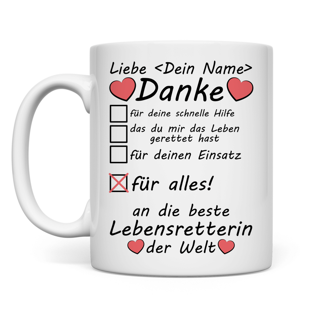 Dankeschön Geschenk für Lebensretter | Tasse