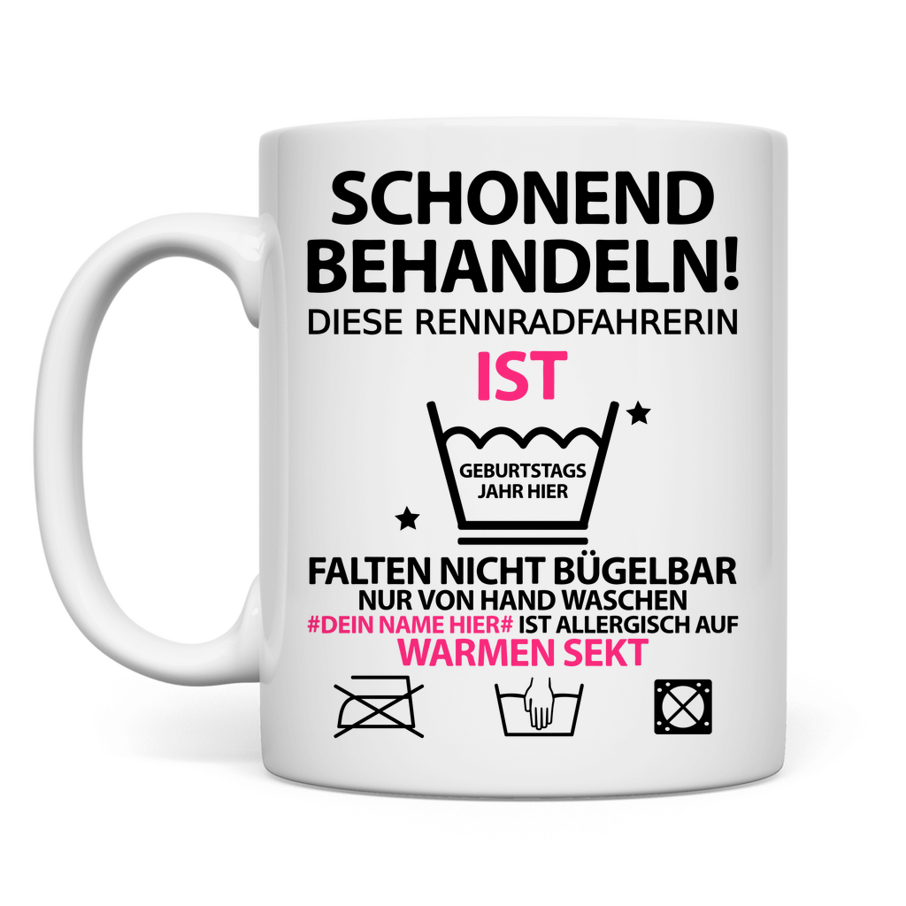 Personalisierte Keramiktasse mit Wunschname – Lustiges Geschenk zum Geburtstag für Rennradfahrer