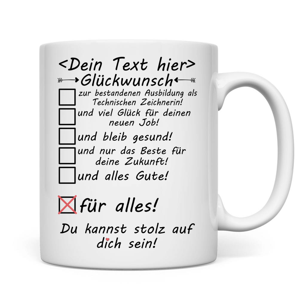 Technischen Zeichnerin Ausbildung bestanden | Tasse