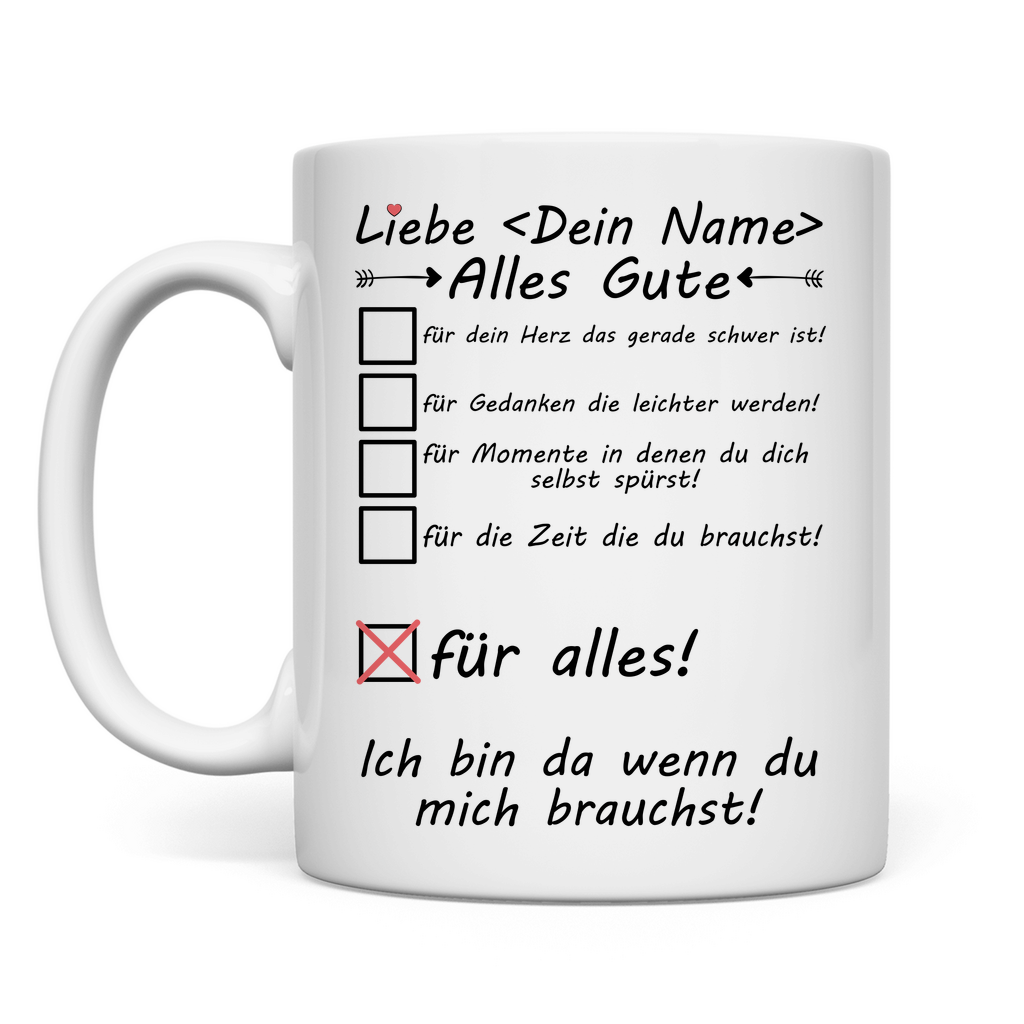 Traurige Freundin - Tasse zur Aufmunterung - Geschenk - Personalisiert