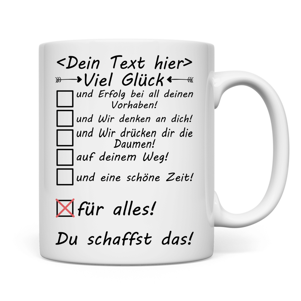 Du schaffst das – Personalisierte Tasse mit Namen | Prüfungsgeschenk