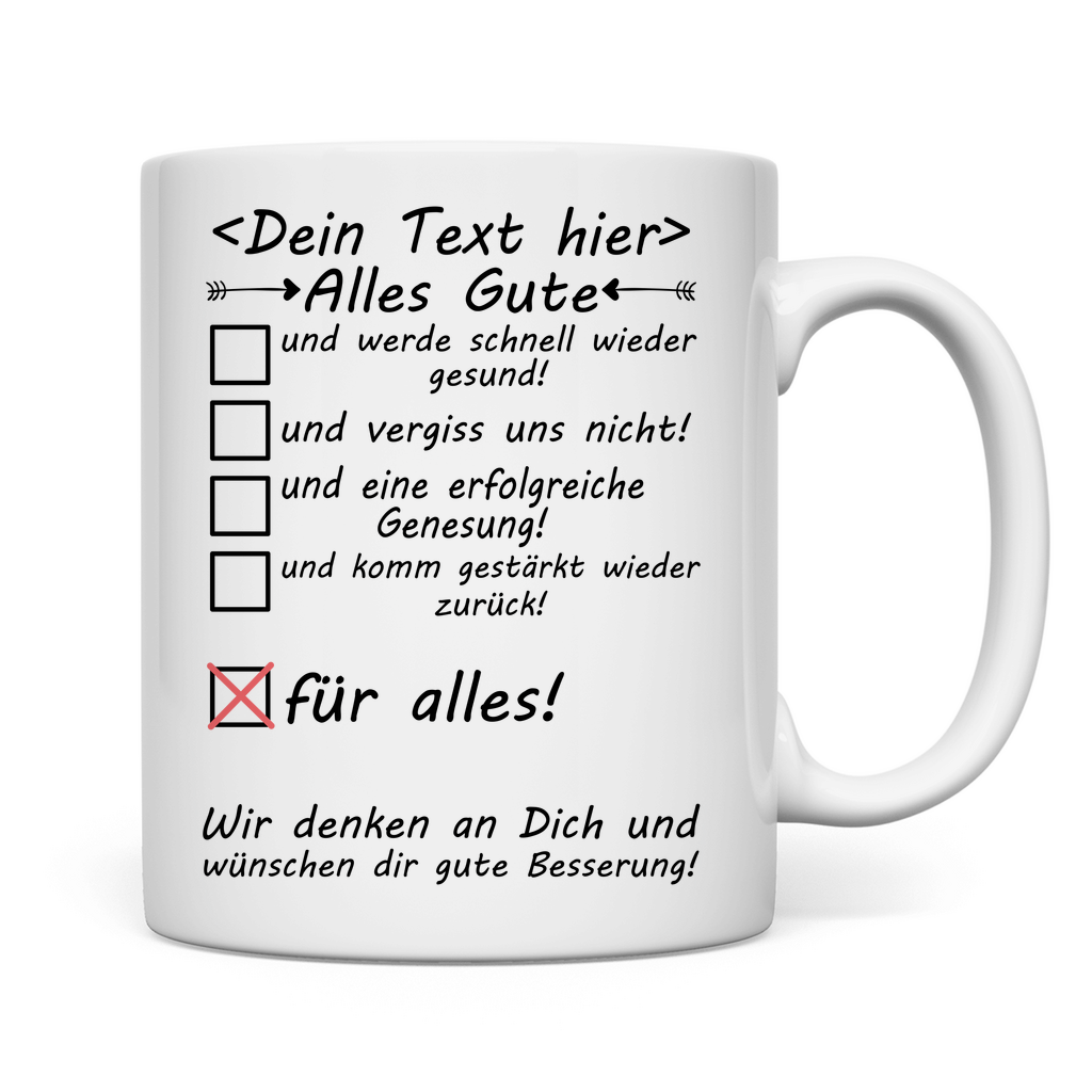 Wir denken an dich Krankheit Genesung | Tasse