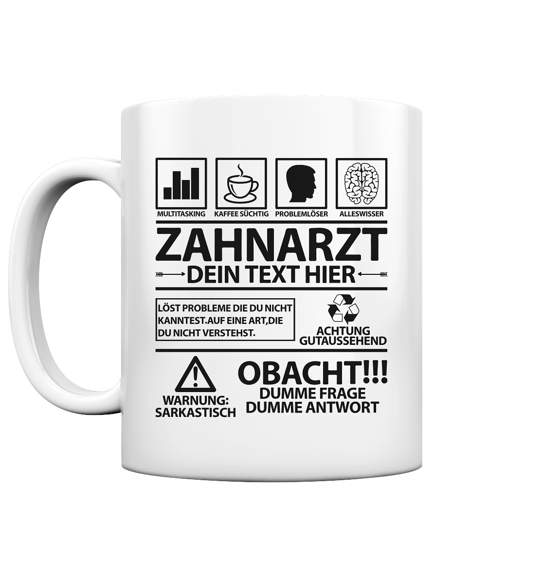 Personalisierte Tasse Zahnarzt Geschenk mit Name lustig mit Spruch