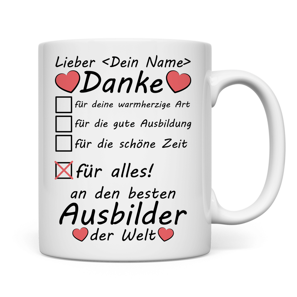 Danke Geschenk nach Ausbildung | Tasse Ausbilder 2