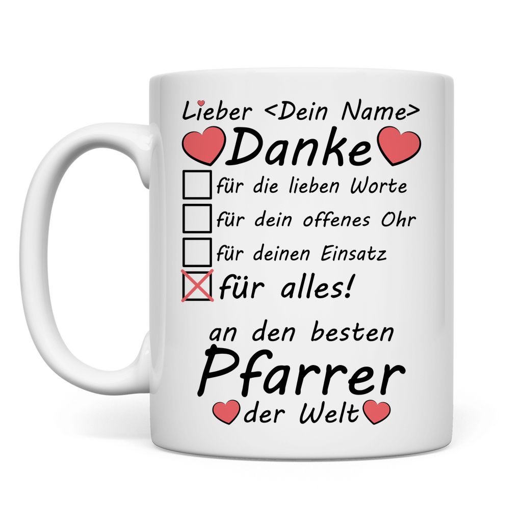 Danke an Pfarrer für Kommunion | Geschenk  Tasse