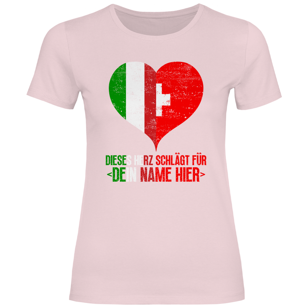 Schweiz Italien Flagge | Herz | Frauen T-Shirt