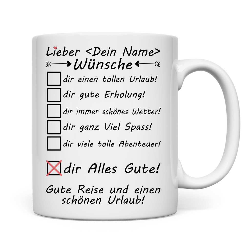 Schöne Ferien Wünschen | Kollegen | Geschenk Tasse rückseite