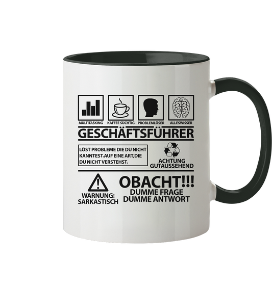 Geschäftsführer Tasse - Warnung Sarkastisch