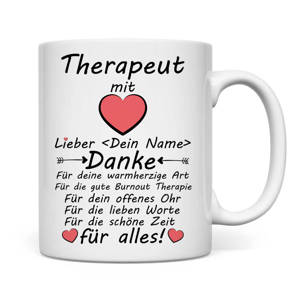 Burnout nach Therapie | Therapeut Geschenk Tasse Rückseite