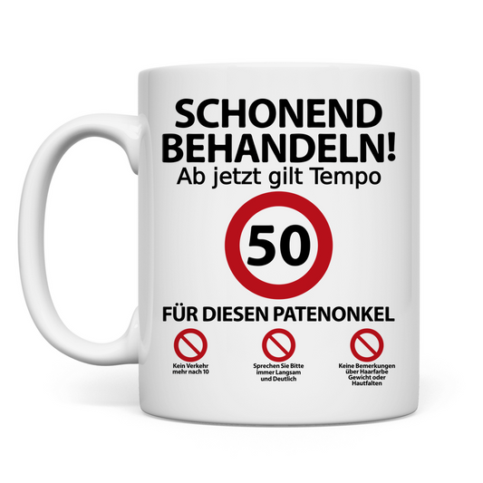 50. Geburtstag Patenonkel | Geburtstagsgeschenk tasse