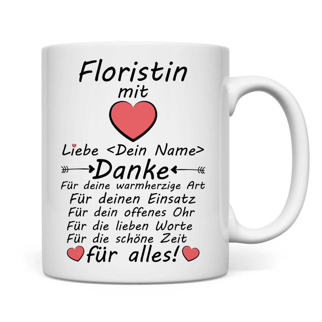 Danke an Floristin | Geschenk Tasse rückseite