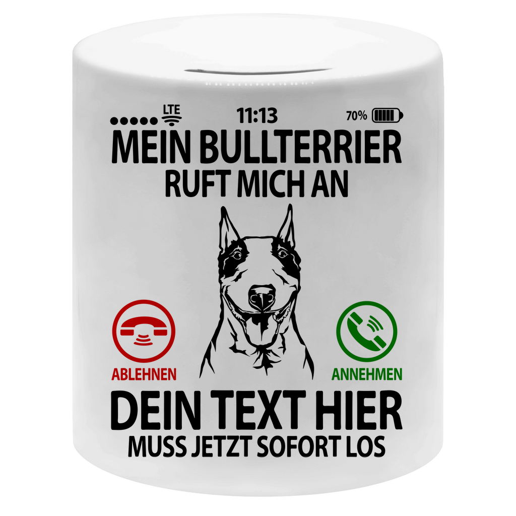 Bullterrier Spardose | Lustig | Personalisiert