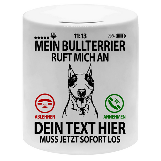 Bullterrier Spardose | Lustig | Personalisiert