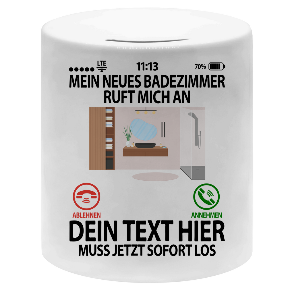 Neues Badezimmer Geldgeschenk | Spardose personalisiert