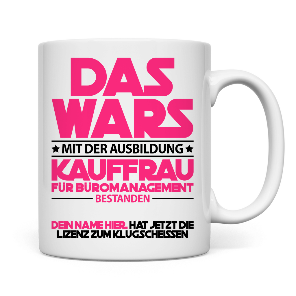 Kauffrau für Büromanagement Ausbildung Prüfung bestanden | Tasse Geschenk rückseite