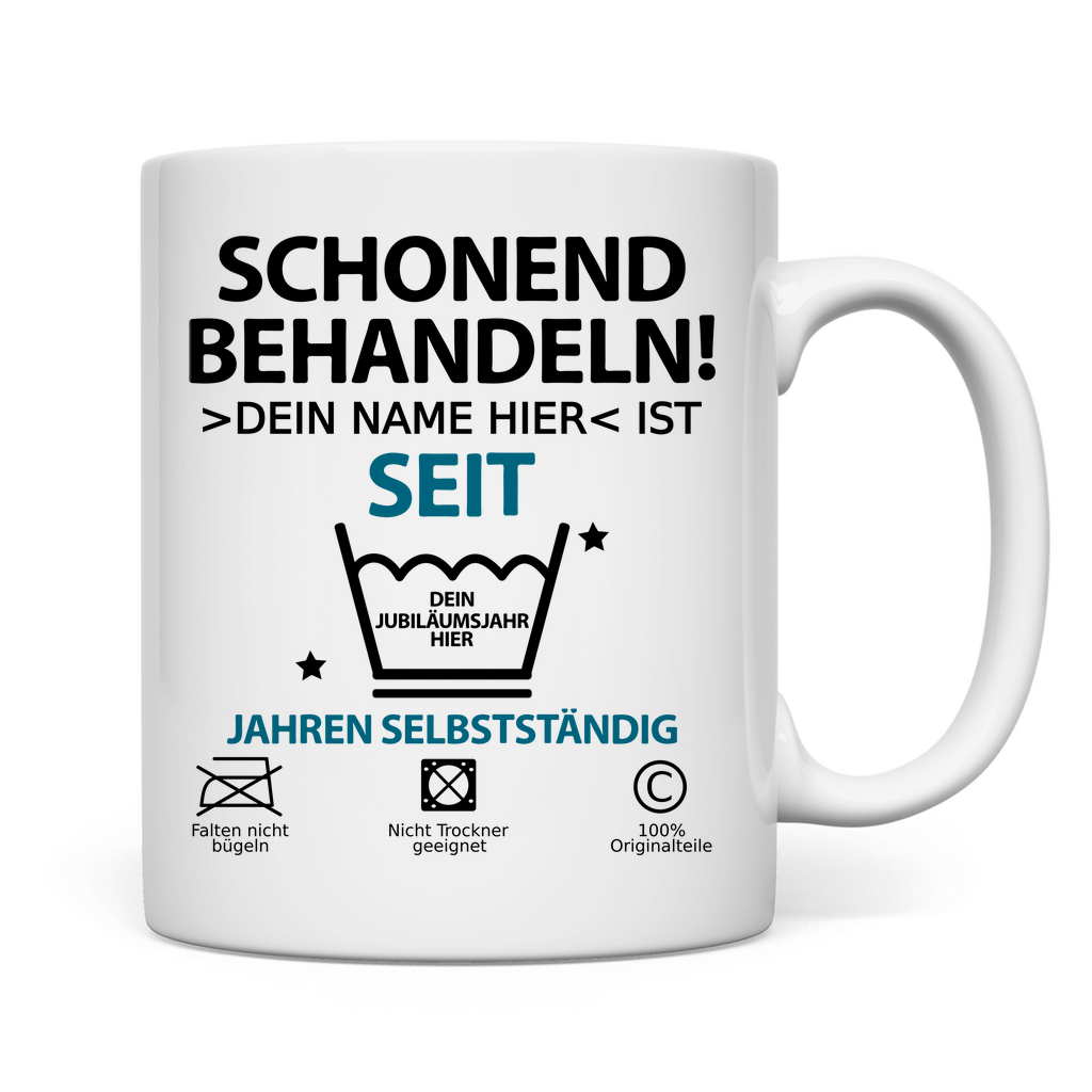 20 Jahre | Selbstständigkeit | Geschenk Tasse Rückseite