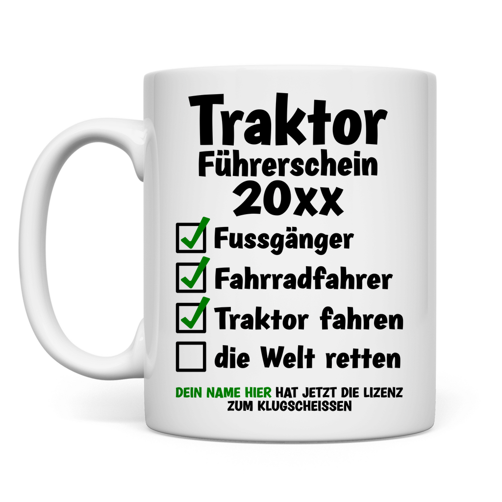 Traktorführerschein bestanden | Geschenk Tasse