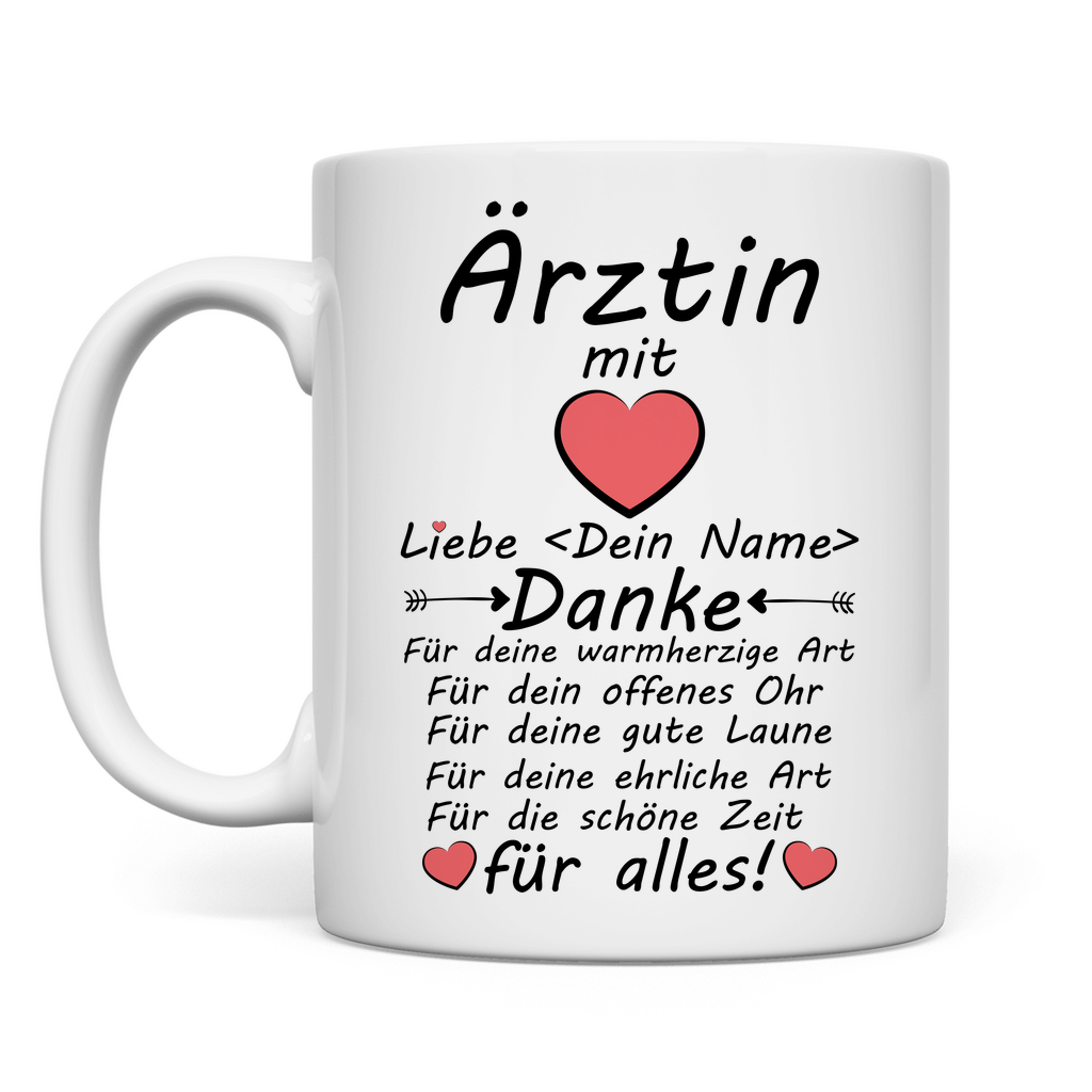 Danke für Alles Ärztin | Tasse mit Herz