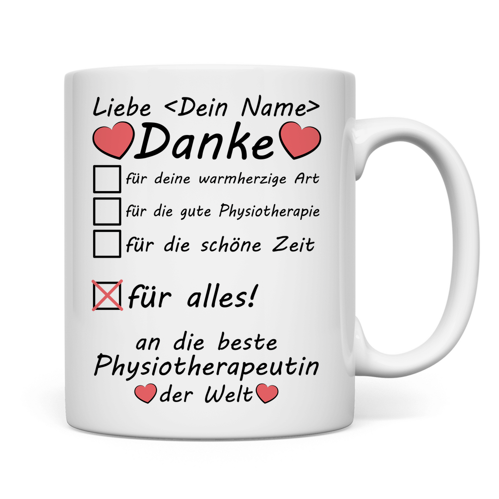 Beste Physiotherapeutin | Tasse mit Namen 2