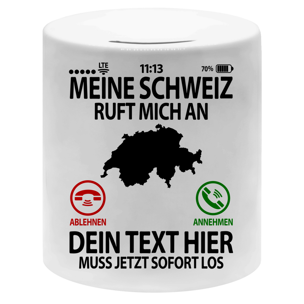 Schweiz Spardose | Personalisiert | Urlaubskasse  