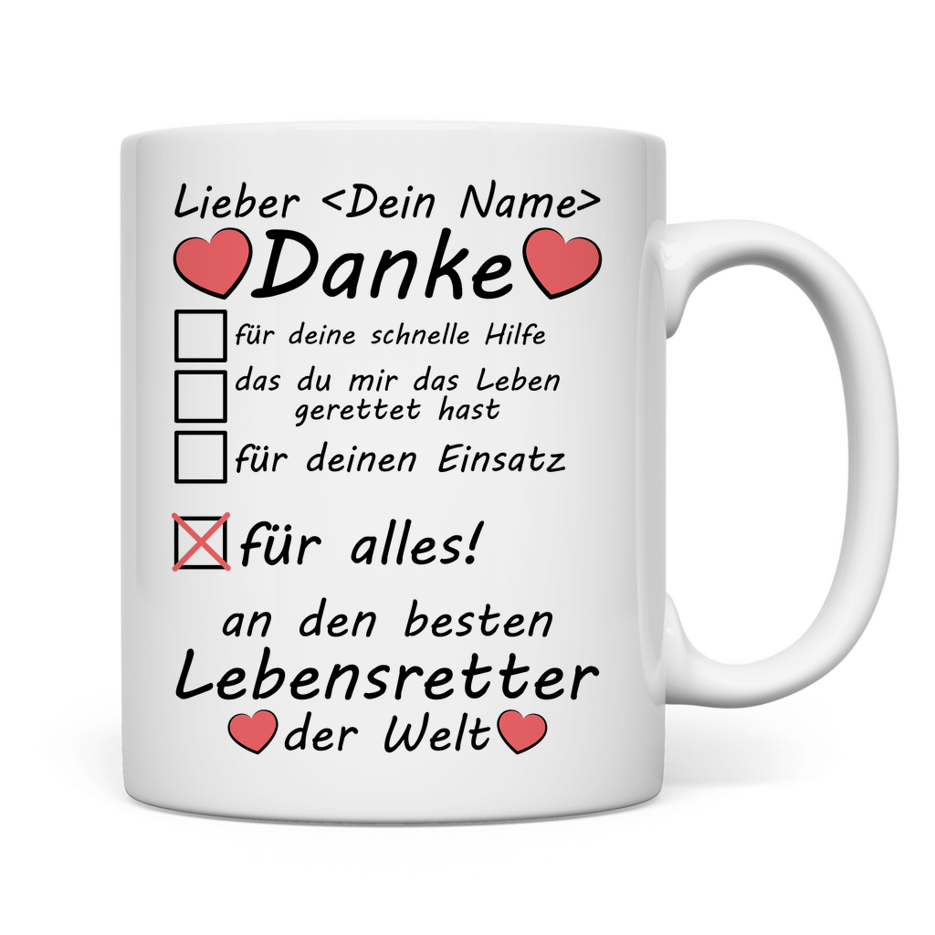 Dankeschön Geschenk für Lebensretter | Tasse  2