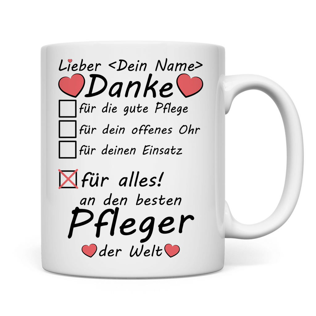 Beste Pfleger | Abschiedsgeschenk Tasse rückseite