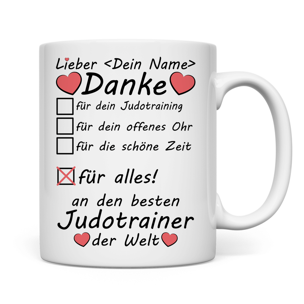 Judo Trainer | Judotrainer | Danke Beste Geschenk Tasse Rückseite